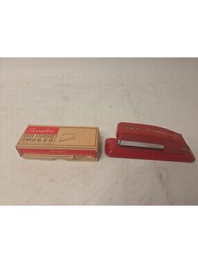 Vintage Swingline Cub Stapler - Red W/ Staples